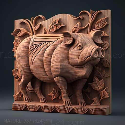 Nature and animals (st pig 1, NATURE_937) 3D models for cnc